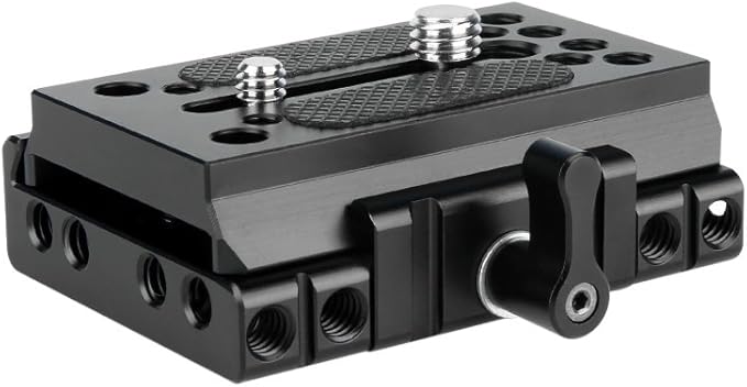 NICEYRIG Quick Release Base Plate Compatible with Manfrotto 577, 501, 504, 701 for DSLR Camera 15mm Rail Support System