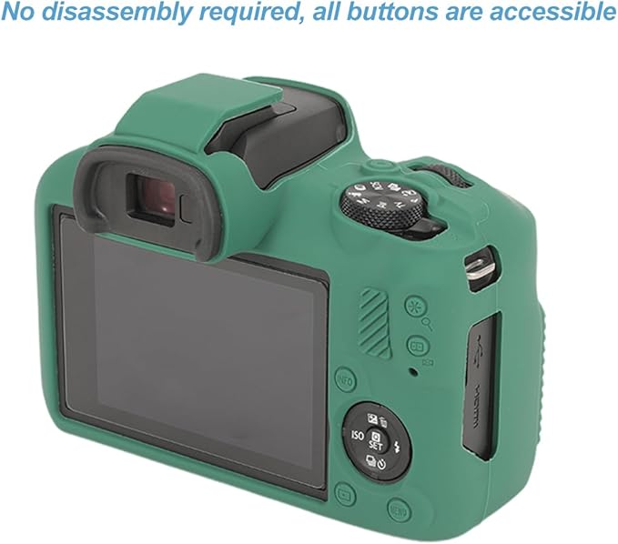 Pocoukate Case for Canon EOS R100 Camera, Soft Silicone Protective Cover Skin with EOS R100 Screen Protector Accessories for EOS R100 Mirrorless Camera Silicone Case - Deep-Green