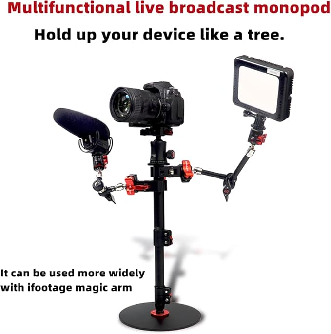 IFOOTAGE Cobra RB-A200,Round Base Monopod,Professional Camera Aluminium Monopod with Quick Adjustment Height Buckle,Compatibility DSLR Cameras Camcorders(22.05Inc)