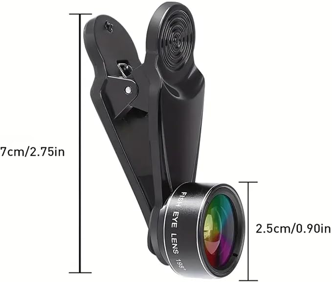 Phone Camera Lens Kit 7 in 1, Fish Eye + Wide Angle + Macro Camera Lenses, Cell Phone Len Attachments Accessory for iPhone, for Samsung, for Android Smartphone