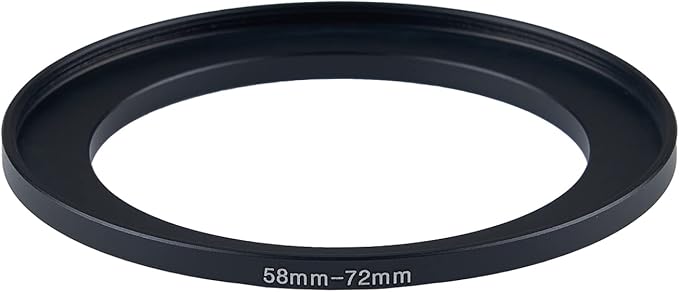 58mm to 72mm Step-Up Ring，58mm to 72mm Metal Step-Up Ring for All Brands 82mm UV ND CPL Filter