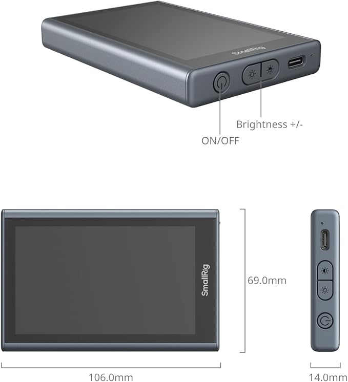 SmallRig Phone Monitor Screen with Wireless Control, 1080P Wireless Recording, Video Monitor with Cold Shoe Mount, Real-Time Screen Sharing, for iPhone for MagSafe - 4850B