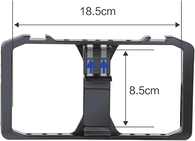 Smartphone Video Rig Aluminum Alloy Phone Cage Stabilizer Grip Frame with Hot Shoe Mount 1/4 Inch Screw Holes for Filmmaking Vlogging Case Professional Mobile Video Accessory