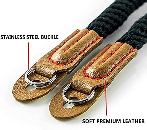 Camera Rope Strap 100cm Soft Cotton Camera Strap Vintage Neck Shoulder Belt Strap for Mirrorless and DSLR Camera. (Black)