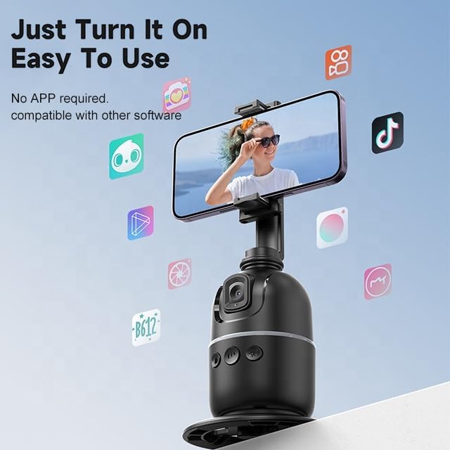 P03 Mobile Phone, Handheld Camera Mount, Smart 360-degree Automatic Rotation AI Face Tracking and Recognition Live Shooting 4 in 1 Foldable Selfie Stick Tripod Anti Shake Smartphone Mobile Gimbal