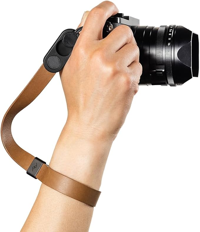 Peak Design Cuff Leather Camera Wrist Strap – Quick Release, 100 lb Capacity, for DSLR, Compact & Point-and-Shoot Cameras