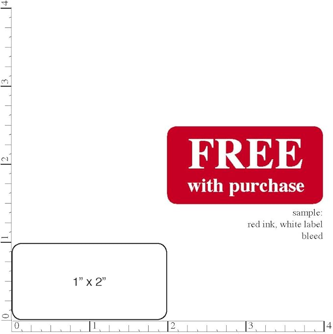 Printed Labels Rectangle 1" x 2" Custom Personalized Rolls, Quality Business Address Stickers, One Ink Color - (Made in The USA) (1000)