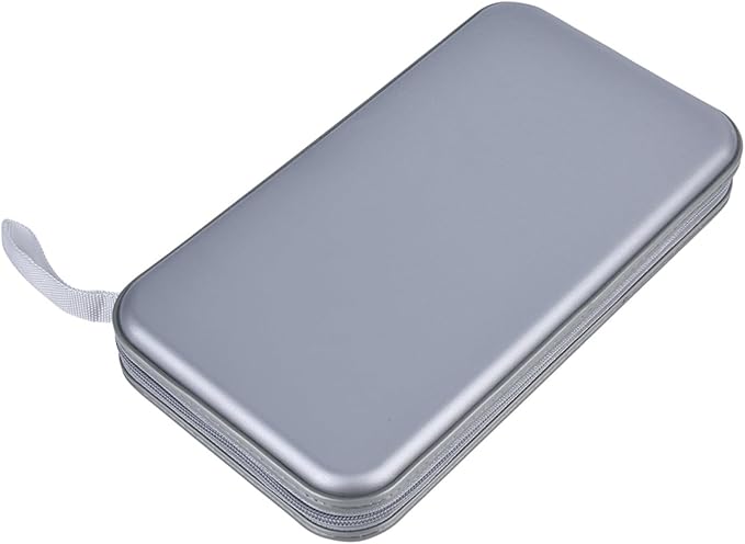 alavisxf xx CD Holder, 72 Capacity CD/DVD Case Holder Portable Wallet Storage Organizer Hard Plastic Protective Storage Holder for Car Travel(72 Capacity, Grey 72)