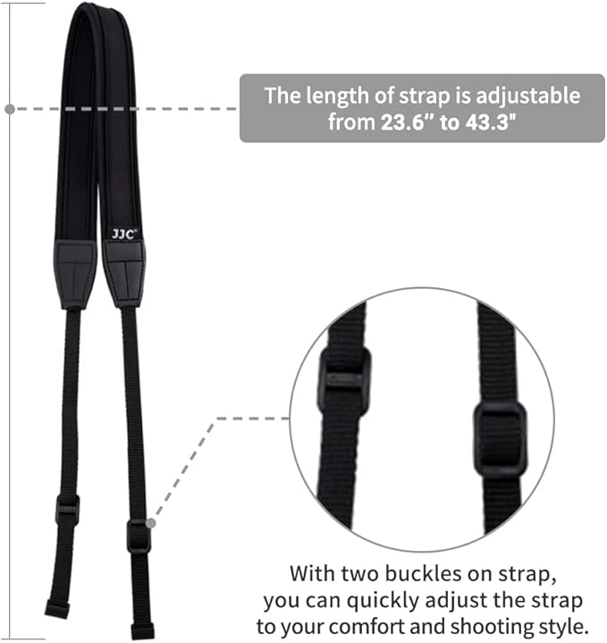 JJC Soft Camera Neck Shoulder Strap for Sony ZV-E10 A6000 A6100 A6300 A6400 A6500 A6600 Fuji Fujifilm X Half X-T5 X-T30 X-T20 X-T4 X-T3 X100V Canon EOS M50 M6 Mark II R7 R10 R50 G7X G5X G1X & More