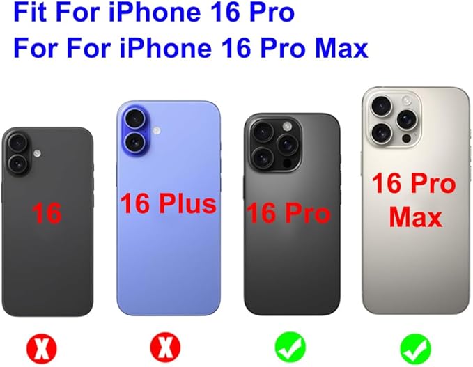 3pcs OEM Rear Camera Glass Lens Replacement for iPhone 16 Pro 6.3 Inches and for iPhone 16 Pro Max 6.9 Inches Adhesive Preinstalled with Repair Tools Set (for 16 Pro / 16 Pro Max)