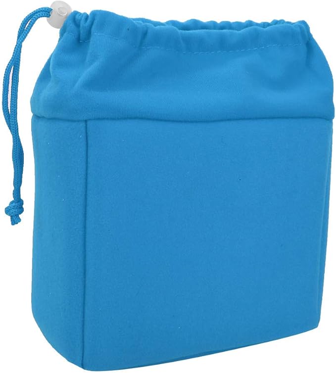 Camera Insert Bag, Camera Padded Bag Shockproof Camera Insert Bag Foldable Protective Bag Inner Camera Organizer with Drawstring for Dslr Camera Lens (Blue)