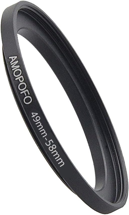 Metal Step Up Ring Adapter 49mm to 58mm Step-Up Lens Adapter Ring for Filters,Made of CNC Machined Space Aluminum with Matte Black Electroplated Finish