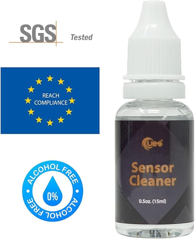 UES APSC16 Digital Camera APS-C Sensor Cleaning Kit, Compatible with Sony, Nikon, Canon DSLR Reflex & Mirrorless Cameras CCD & CMOS Sensor Clean: 14pcs 16mm APS-C Swabs + 15ml Sensor Cleaner Solution