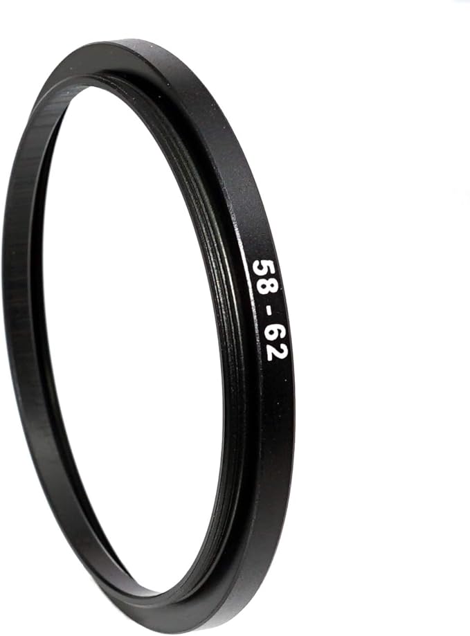 (2 Pcs) 58-62MM Step-Up Ring Adapter, 58mm to 62mm Step Up Filter Ring, 58mm Male 62mm Female Stepping Up Ring for DSLR Camera Lens and ND UV CPL Infrared Filters