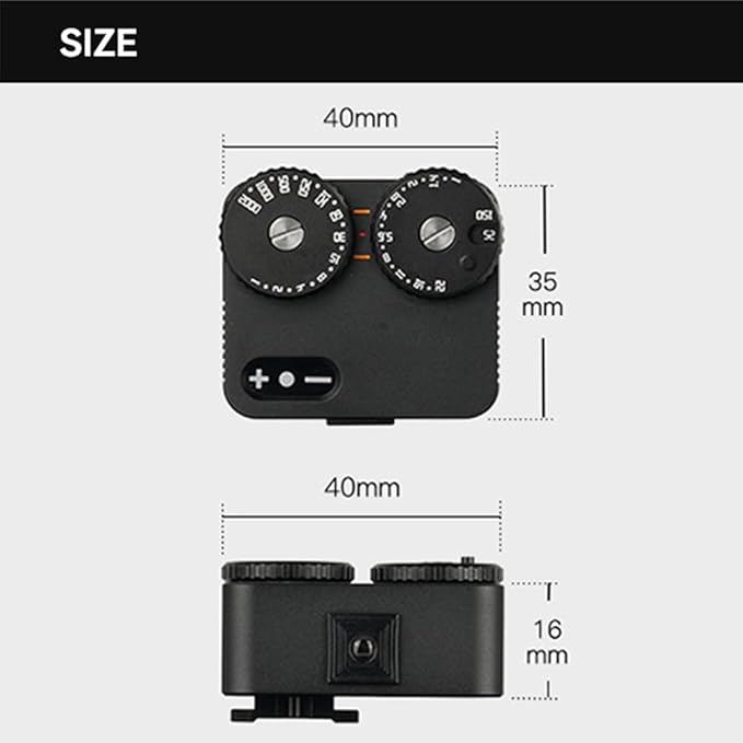 Light Meter II Cold Shoe for DSLR Film Camera Light Meter 12 Shutter Speed Photography Replacement Parts Accessories (Black)
