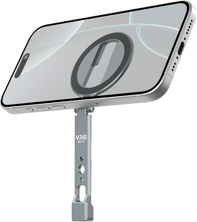 VRIG Phone Tripod Holder Mount for MagSafe,Aluminum Tripod Mount Adapter with 1/4”-20 & Cold Shoe for Video Recording for iPhone 17 16 15 14 13 12 Pro Max Plus Series
