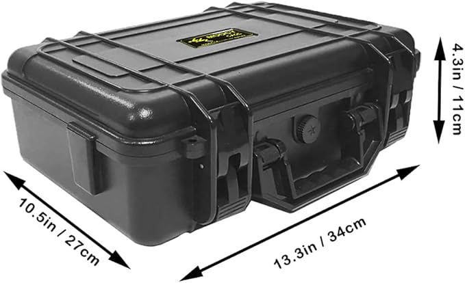 MOOCY 12" Hard Case with Pick Pluck Foam Insert, 13.3 x 10.5 x 4.3 Inch - Watertight Airtight Case for Pistol, Recorder, Camera, Microphone, GoPro
