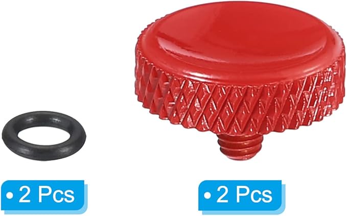 PATIKIL Camera Shutter Button, 2 Pack Soft Shutter Release Button Pure Copper Camera Button Carved Suitable for Nikon for Fujifilm for Leica DSLR/SLR Camera, Red