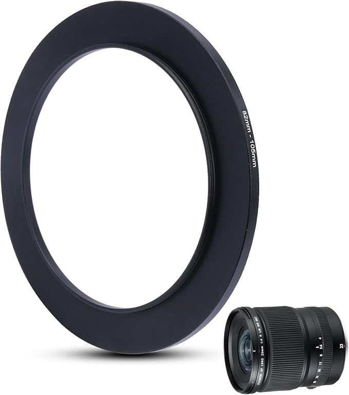 Metal Step Up Ring Filter Adapter - 82mm to 105mm - Metal Ring Step Up Rings Adapter Filter Compatible with All 105mm UV, CPL, ND, Lens Hood, Threaded Lens ect