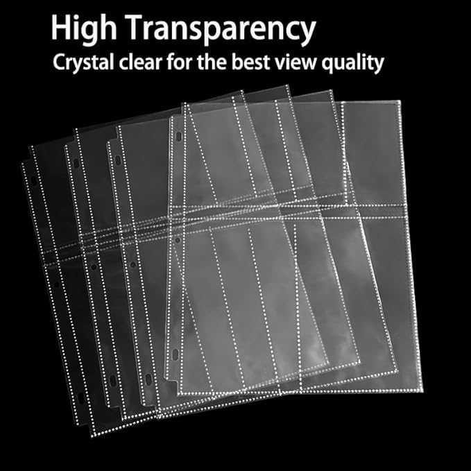 4x6 Photo Sleeves Clear for 3 Ring Binder (240 Pictures), Heavy Duty Plastic Album Refill Pages, Postcards Page Protectors 40 Pack