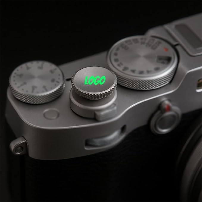 Custom Metal Soft Shutter Release Button with Personalized Logo, Text or Image, Compatible with Fujifilm Threaded Models, 2-Pack (Red)