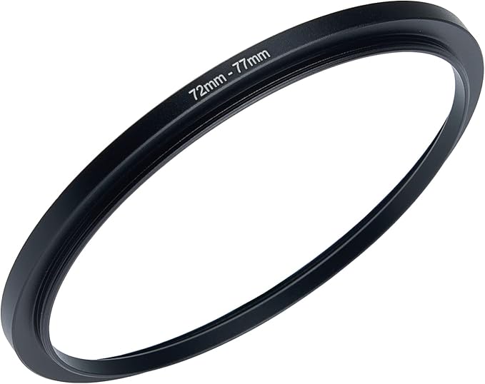 72mm to 77mm Step-Up Ring，72mm to 77mm Metal Step-Up Ring for All Brands 82mm UV ND CPL Filter