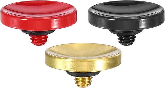 PATIKIL Camera Shutter Button, 3 Pack Soft Shutter Release Button Pure Copper Camera Button Concave, for Nikon for Fujifilm for Leica Red/Black/Golden