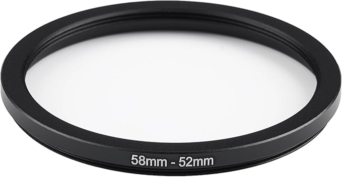 58mm to 52mm Step-Down Ring Filter Adapter,for All Brands UV ND CPL, Metal Ring Step-Down Rings Adapter Filter (58mm-52mm)