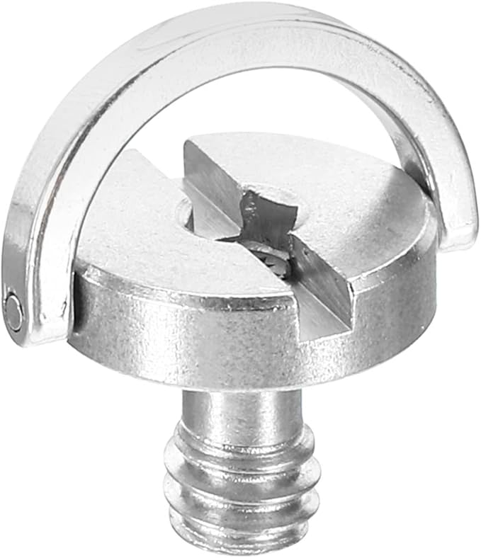 PATIKIL 1/4-20 Thread 14mm Length D-Ring Stainless Steel Camera Fixing Screw, D Shaft Quick Release Plate Screw for Camera Tripod/Monopod, Silver