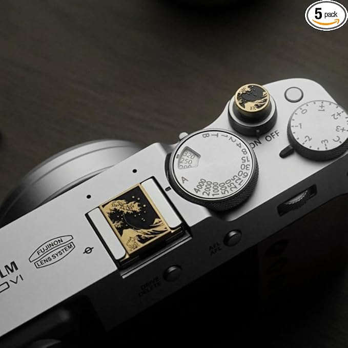 DBZZ Camera hot Shoe Cover and Shutter Buttons Soft Shutter Release Button - Compatible with Fuji xt5 xt50 xt30 xt200 xt100 xpro2 xpro3 (fsh bass Set)