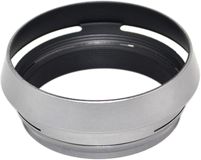 JJC Metal Lens Hood Shade Protector with 49mm Filter Adapter Ring for Fujifilm Fuji X100VI X100V X100F X100T X100S X100 X70 Replaces Fujifilm LH-X100 Lens Hood & AR-X100 Filter Adapter Ring/Silver