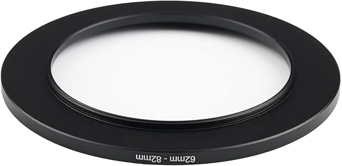 62mm to 82mm Step Up Ring Filter Adapter Applicable to All Brands of UV ND CPL Filter (62mm-82mm)
