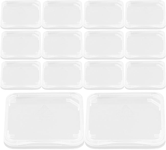iplusmile 100 Pack Single Card Case, Clear Plastic Memory Card Holder Storage Box for SDHC SDXC, Protective Small Square Organizer Container for Photographers 1.41 Inch