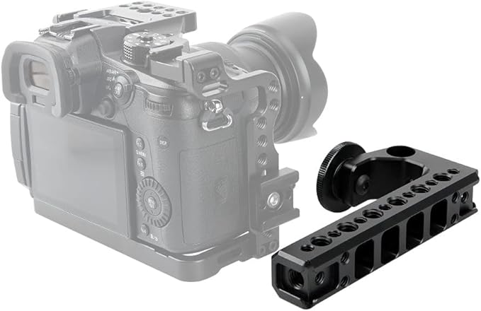 NICEYRIG Hot Shoe Top Handle Grip DSLR Camera Handgrip with 15mm Rod Clamp, Cold Shoe Mounts Applicable for Panasonic Lumix GH5/G9/G95/G85, Sony A6600/A6100/A6400/A6500-192