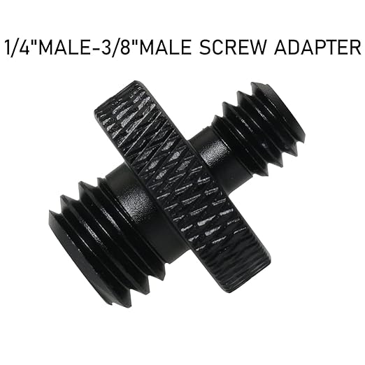 2Pcs 3/8 inch Male to 1/4 inch Male Threaded Tripod Screw Adapter Double Sides Standard Mounting Thread Converter for Camera Mount