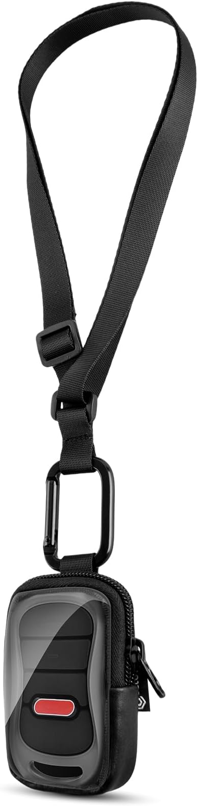 Carrying Case Compatible with Genie G3T-R G3T-BX G3T-A 3-Button Garage Door Opener Remote, Anti-Lost Microfiber PU Leather Bag Gate Clicker Holder with Carabiner and Neck Strap (Case Only)