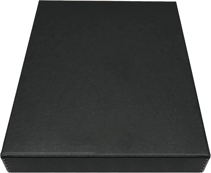 Golden State Art, Archival Folio Storage Box 16x20, Clamshell Design with Metal Edge, Preserve And Store Photos Documents Cards Prints Arts Crafts DIY, Black