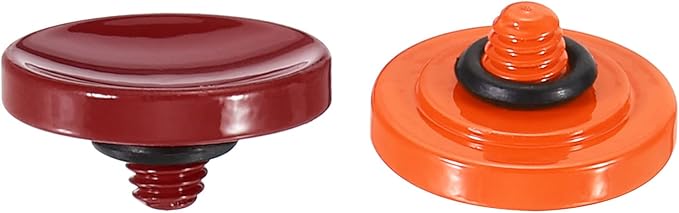 PATIKIL Camera Shutter Button, 2 Pack Soft Shutter Release Button Pure Copper Camera Button Concave, for Nikon for Fujifilm for Leica Dark Red/Orange