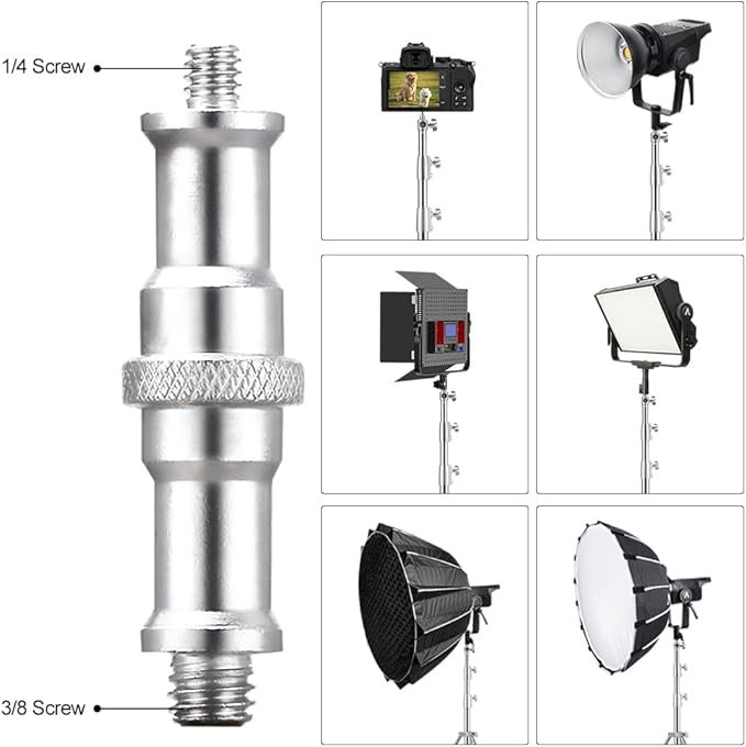 Heavy Duty Light Stand Tripod Stand for Photography, 9.19 Feet/2.8m Stainless Steel Light Tripods for Softbox, Speedlight, Strobe Light, Umbrella - Pack of 2