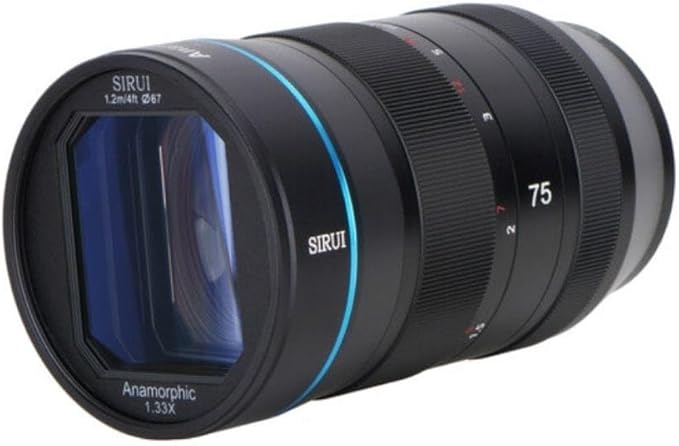 SIRUI 75mm F1.8 1.33X APS-C Anamorphic Lens for X Mount, Blue Flare