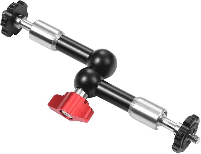 Camnoon 7 Inch Adjustable Articulating Friction Magic Arm Flexible Extension Bracket Aluminum Alloy with Dual 1/4 Inch Screw 360° Rotatable for Video Monitor LED Light Flash