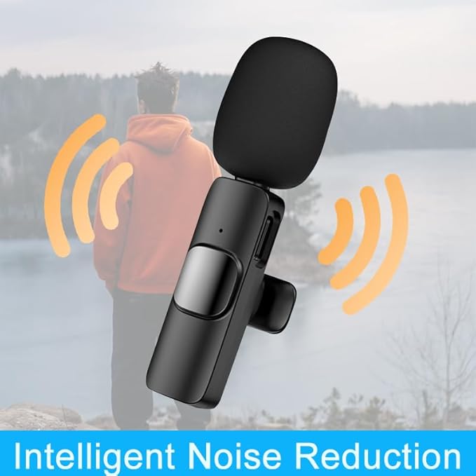 Wireless Microphone for iPhone 15 16，iPad, Android, Lavalier Microphone for Video Recording, Noise Reduction, Clip on Mini Mic for Tiktok, YouTube, Vlog, Podcast, ASMR
