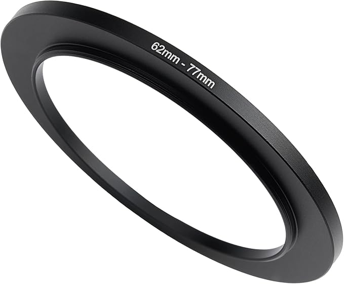 62mm to 77mm Step Up Ring Filter Adapter Applicable to All Brands of UV ND CPL Filter (62mm-77mm)