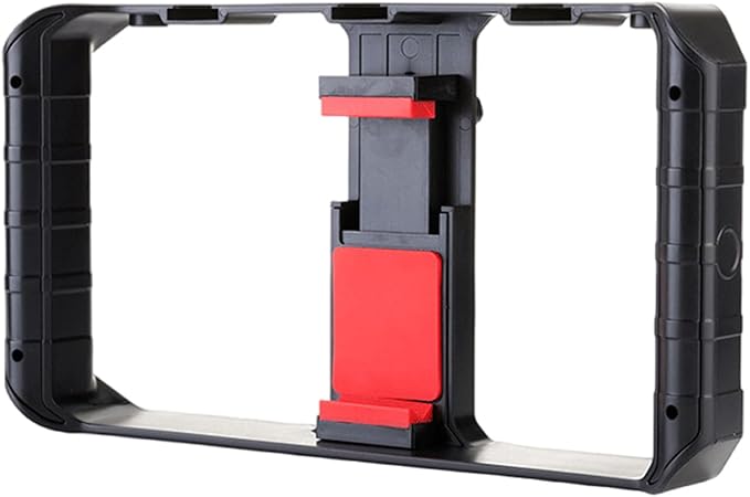 Multi Smartphone Video Stabilizers with 3 Shoe Mounts for Professional Content Creation Two Handle Grip
