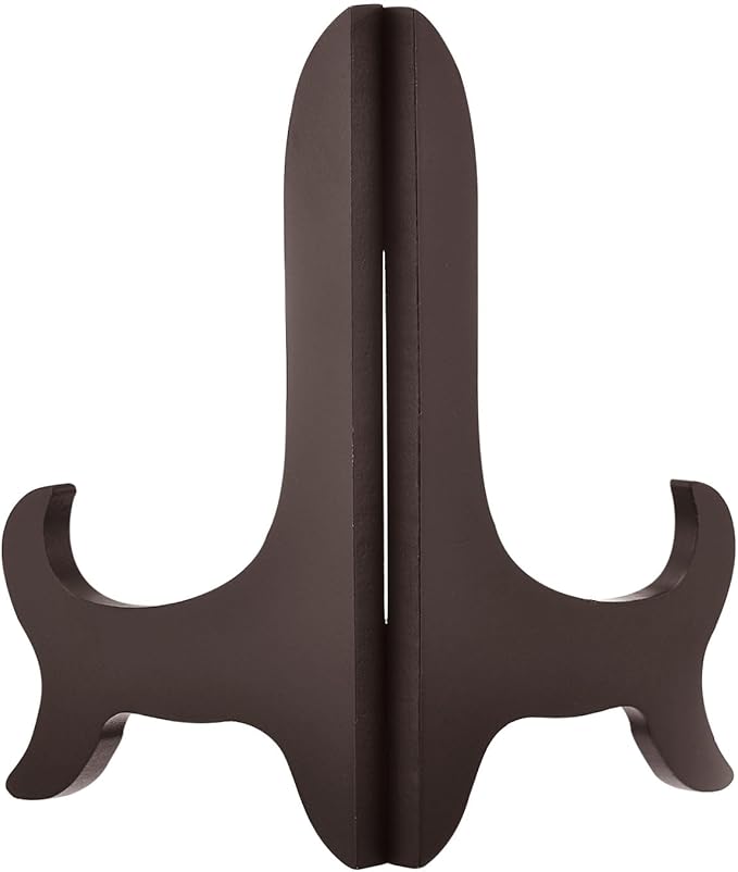 uxcell 9" Easel Plate Holder, Wooden Folding Display Stand Brown for Decorative Picture Frame