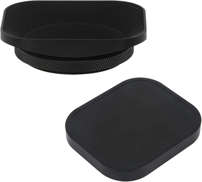 Haoge LH-E2T 49mm Square Metal Screw-in Lens Hood with Cap for Sony RX1 RX1R RX1RII Camera, Sony E 20mm f2.8, 28mm f2, 30mm f3.5, 35mm f1.8, 50mm f1.8, TE 24mm F1.8, 55mm F1.8, TFE 35mm F2.8 Lens