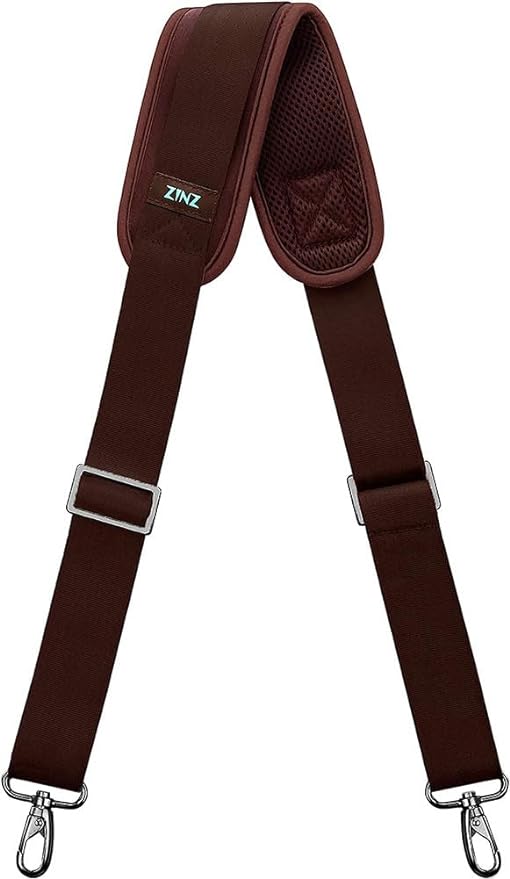 Shoulder Strap, ZINZ 57" Padded Adjustable Shoulder Bag Straps Replacement for Bags with D-Ring (B02R01)