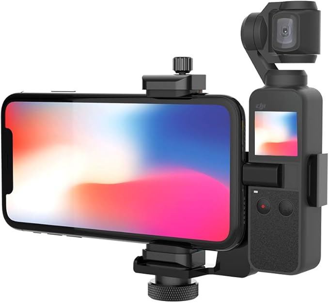 Smatree OSMO Pocket 2 Phone Holder Set Expansion Accessories with 1/4”Thread Screw Compatible with DJI OSMO Pocket 2/ DJI OSMO Pocket and Smartphone