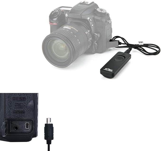 Kiwifotos MC-DC2 Remote Switch Shutter Release Cord for Nikon Z7 Z7II Z6 Z6II Z5 D750 D780 P1000 D7500 D7200 D5600 D5500 D5300 D5200 D5100 D5000 D3300 D3200 D7000 D7100 D610 D600 & More Nikon Camera