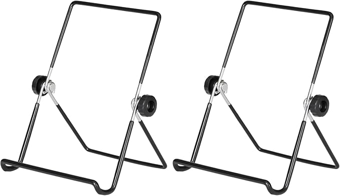 Artliving (2 Pack) Adjustable Iron Display Stand Easel Foldable Tablet Stand Holder,Displays Picure Frames,Photo,Cookbooks,iPad,Art Collection,Black